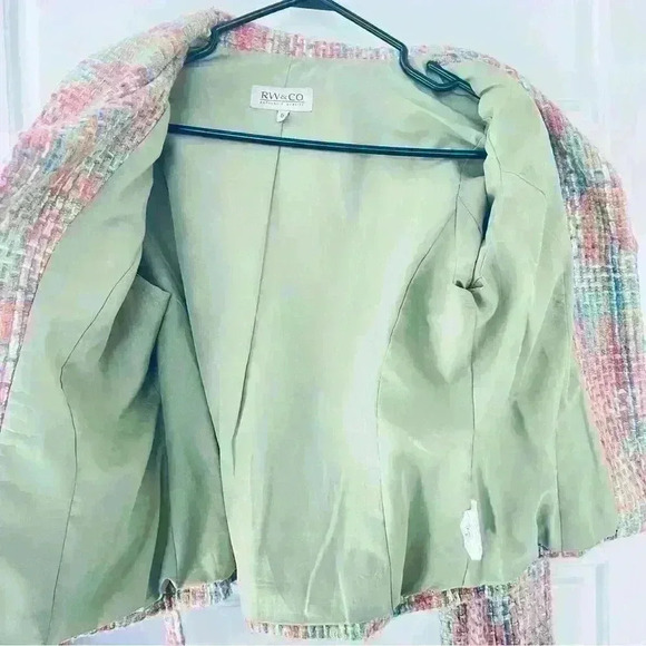 RW&CO PASTEL PINK LILAC BLUE TWEED FALL JACKET SIZE  6 - Picture 12 of 16